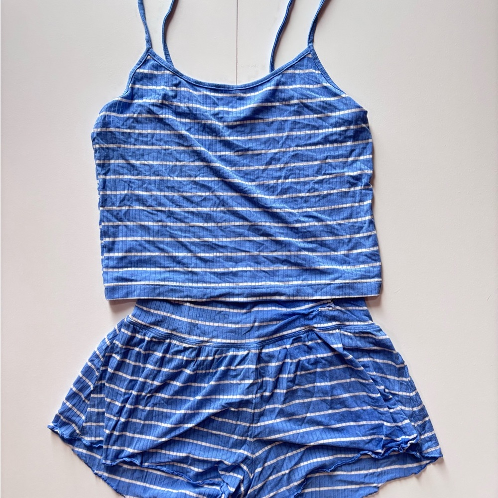 Blue Striped Women's Sleepwear Set